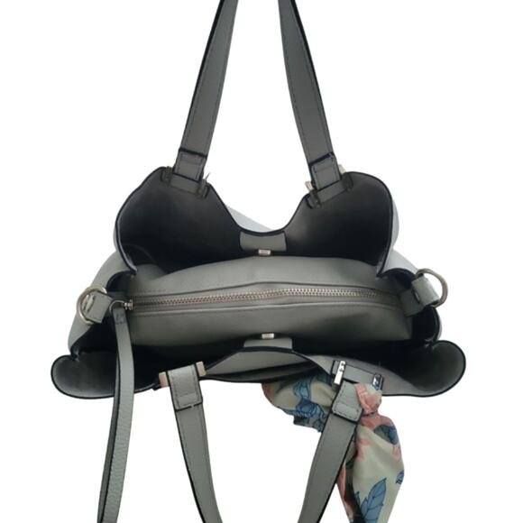 🛍 Steve Madden Gray Tote Bag with Floral Scarf Seasonal bag - Picture 8 of 11